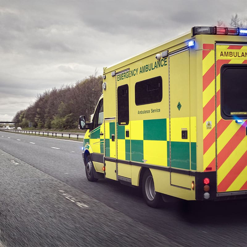 ambulance on motorway